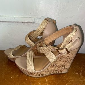 Charlotte Russe tan wedges